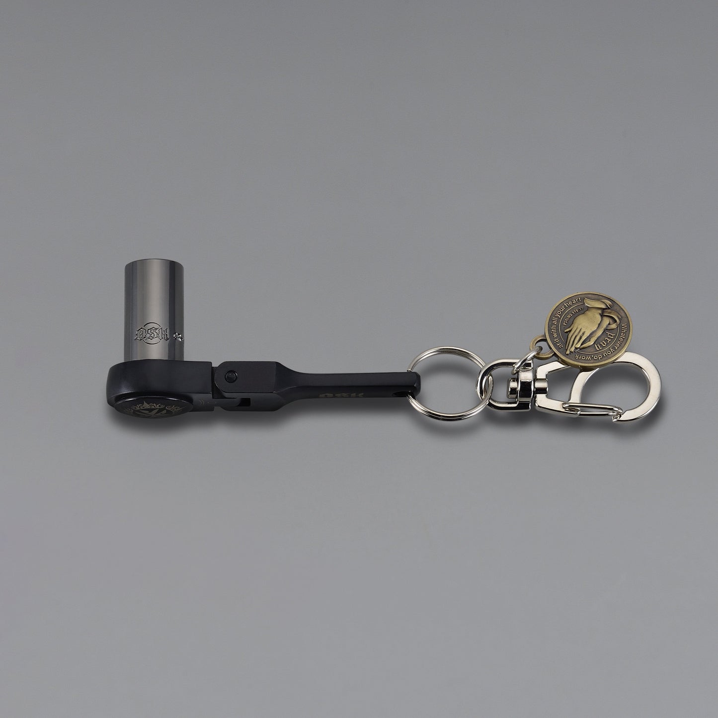 OSK 10mm 可彎式棘輪扳手鑰匙圈(3件組)