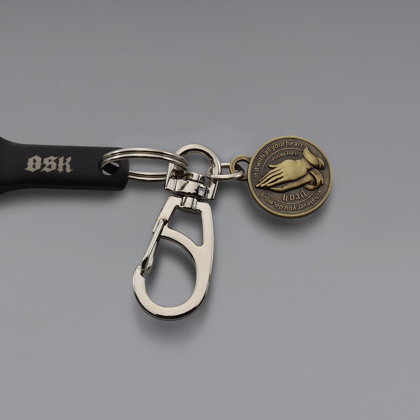OSK 10mm 可彎式棘輪扳手鑰匙圈（3件組）